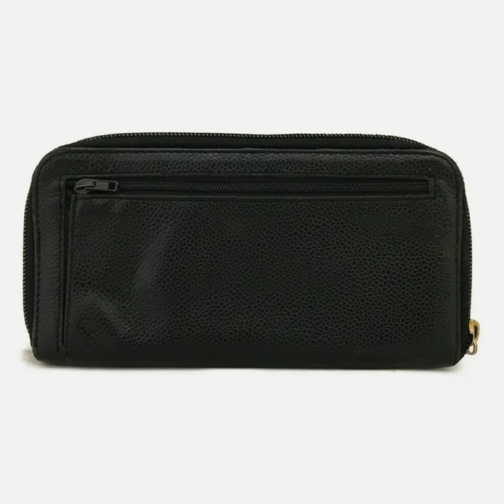 AUTH CHANEL CC LOGO ZIP AROUND LONG WALLET /B0688 - Picture 9 of 11